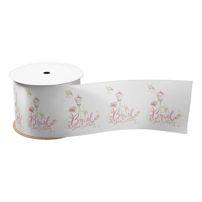 Bridal Shower Wedding Dress  Satin Ribbon (Spool)