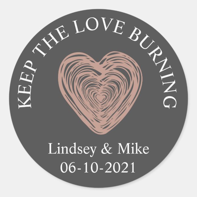 Bridal shower, Wedding favour, Candle Classic Round Sticker (Front)