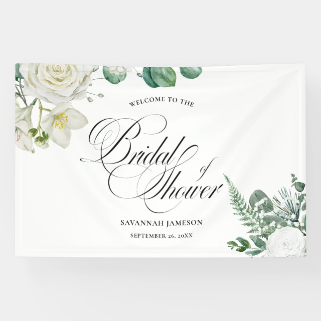 bridal shower welcome sign, eucalyptus bridal sign (Horizontal)