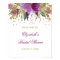 Bridal Shower Welcome Sign Floral Glitter Amethyst