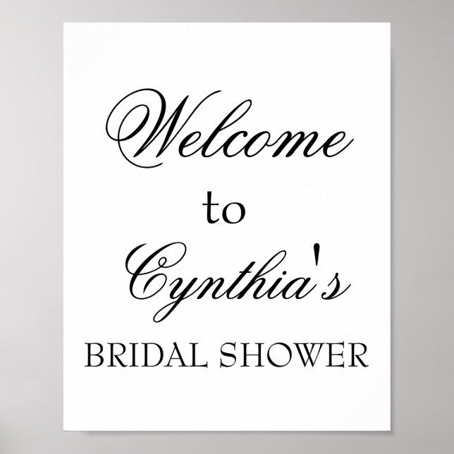 Bridal Shower Welcome Sign Poster (Front)