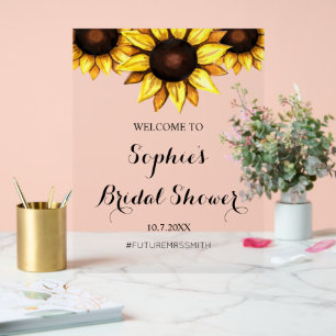 Bridal Shower Welcome Sunflower Floral Sign