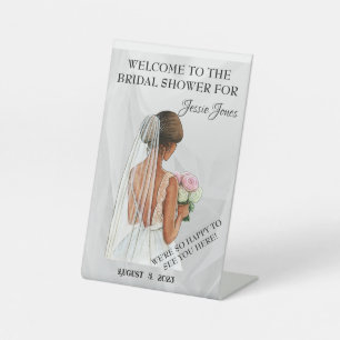 Bridal Shower WELCOME with editable text and image Pedestal Sign