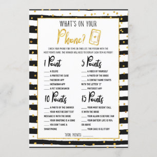 Bridal Shower What's in your Phone Game Invitation