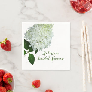Bridal Shower White Floral Hydrangea Napkins