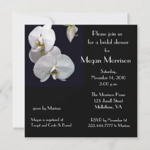 Bridal Shower White Orchid Invitation