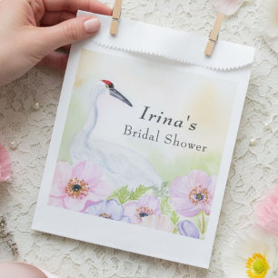 Bridal Shower Whooping Crane Anemones Favour Bag