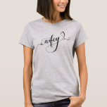 Bridal Shower Wifey Gift Shirt, Just Married Mrs. T-Shirt<br><div class="desc">Hand written calligraphy text artwork by Audrey Jeanne Roberts reads, "wifey" with a hear and swirling scroll flourishes. Simple. Elegant. Fun. Modern and sure to please the soon to be Mrs. A great Bridal Shower or Couple's Shower gift that she can wear on her honeymoon and beyond as she proudly...</div>