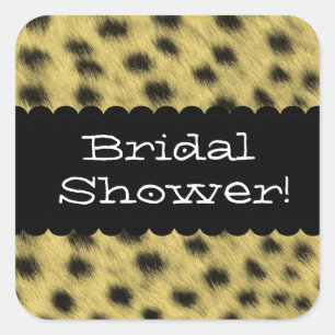 Bridal Shower Wild Animal Print Cheetah Spots Square Sticker