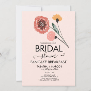 Bridal Shower Wild Flowers Hand Drawn Art Invitation