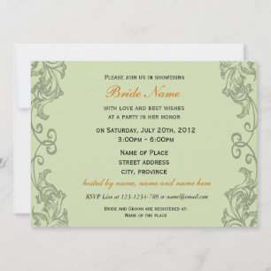 Bridal shower, Wild Roses Invitation