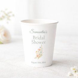 Bridal Shower Wildflower Garden Party Paper Cups