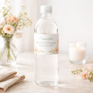 Bridal Shower Wildflower Garden Party Water Bottle Label