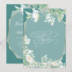 Bridal Shower   Wildflowers and Berries Geometric Invitation