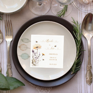 Bridal Shower wildflowers Bride to Bee Napkin