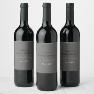 Bridal Shower Wine Labels Love Is Blooming
