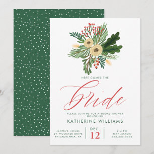 BRIDAL SHOWER   Winter Christmas Bouquet Invitation