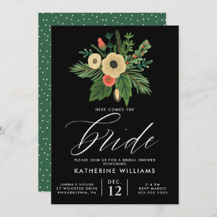 BRIDAL SHOWER   Winter Christmas Bouquet Invitation