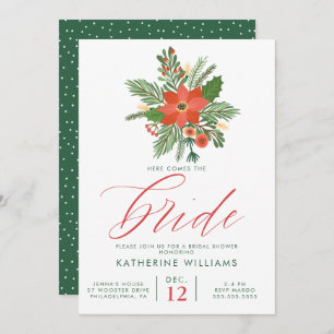 BRIDAL SHOWER   Winter Christmas Bouquet Invitation