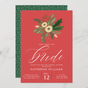 BRIDAL SHOWER   Winter Christmas Bouquet Invitation