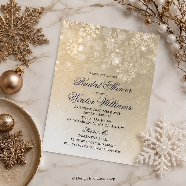 Bridal Shower Winter Snowflake Invitation (Creator Uploaded)