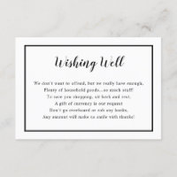 Bridal Shower Wishing well card | custom colour