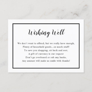 Bridal Shower Wishing well card | custom colour