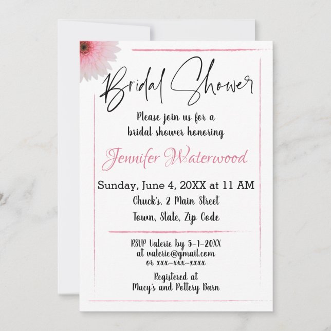 BRIDAL SHOWER WITH A FLOWER Invitation (Front)