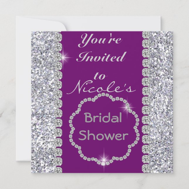 Bridal Shower with CRYSTALS Invitation (Front)