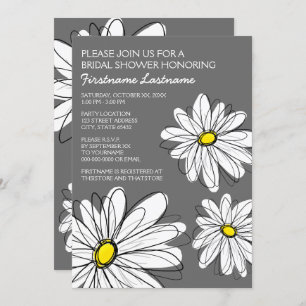 Bridal Shower with Modern Daisy Flowers Invitation