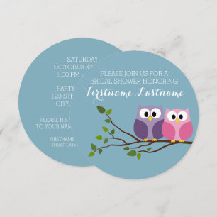 Bridal Shower with Owl Couple on Branch Invitation
