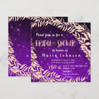 Bridal Shower Wreath Rose Gold Sky Stars Purple