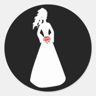 Bridal Silhouette II Classic Round Sticker