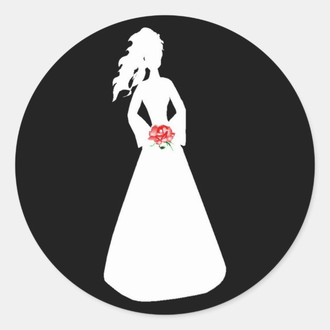 Bridal Silhouette II Classic Round Sticker (Front)