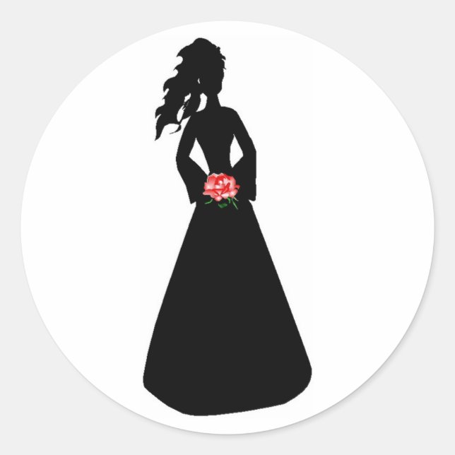 Bridal Silhouette III Classic Round Sticker (Front)