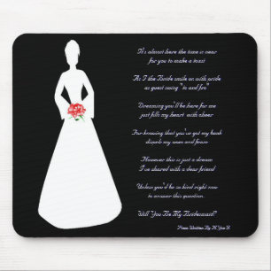 Bridal Silhouette Will You Be My Bridesmaid Mouse Pad