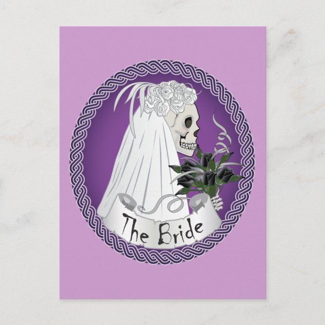 Bridal Skull - purple Postcard (Front)