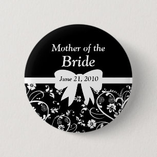 Bridal Swirls Bridal Party White 2 Inch Round Button