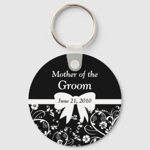 Bridal Swirls Bridal Party White Keychain