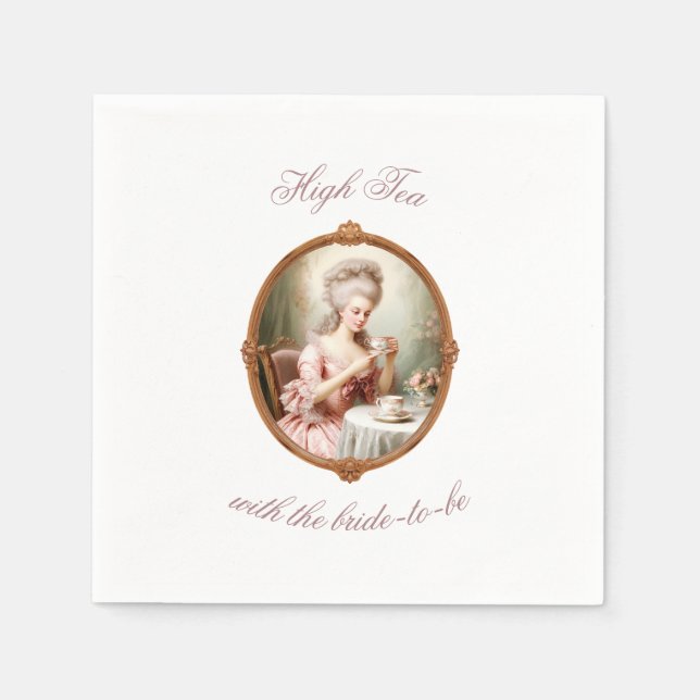 Bridal Tea Party Bachelorette Marie Antoinette Napkin (Front)