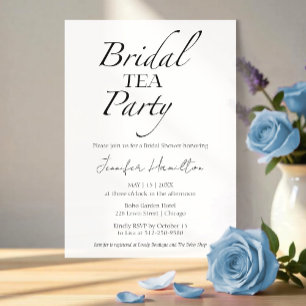 Bridal tea Party Black & White Bridal Shower Invitation