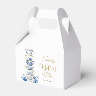 Bridal Tea Party Chinoiserie Blue Bridal Shower Favor Box