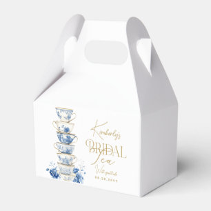 Bridal Tea Party Chinoiserie Blue Bridal Shower Favor Box