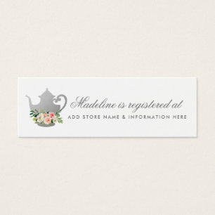 Bridal Tea Party Pink Silver Registry Insert Card