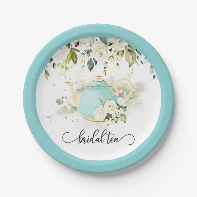 Bridal Tea Party Plate - Blue WC (Front)