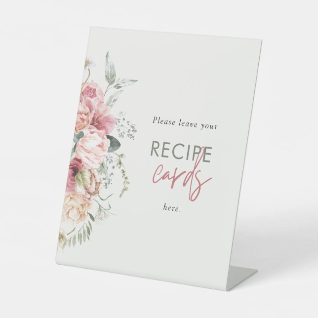 Bridal Tea Party Recipe Card  Pedestal Sign (Front)