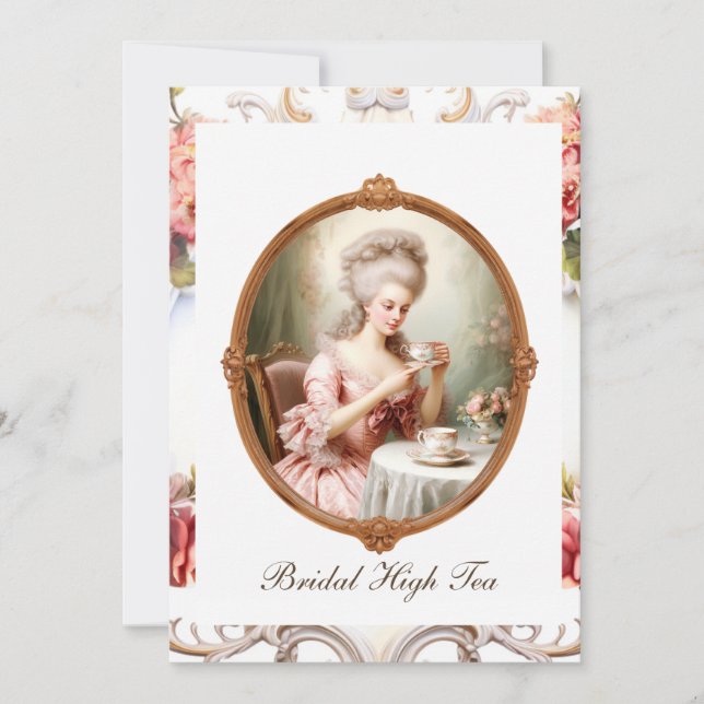 Bridal Tea Party Rococo Marie Antoinette Invitation (Front)