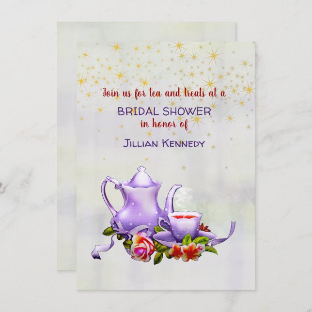 Bridal Tea Party Shower Invitation (Front/Back)