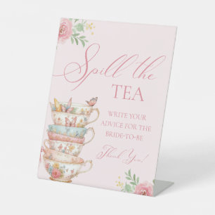 Bridal Tea Party Spill the tea Advice Pedestal Sign