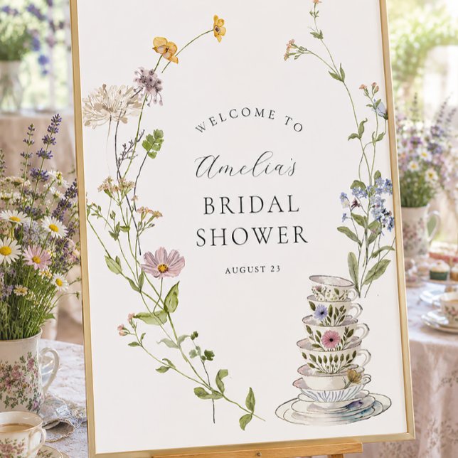 Bridal Tea Party Wedding Shower Welcome Poster (Creator Uploaded)